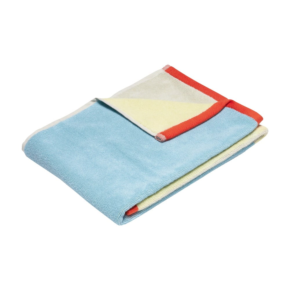 Modrý froté bavlnený uterák 50x100 cm Block – Hübsch