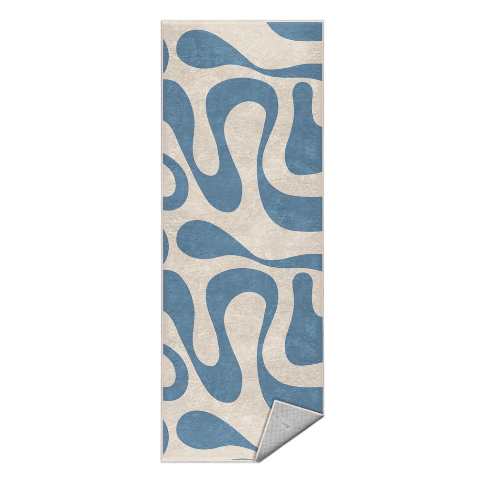 Modrý prateľný behúň 60x230 cm Blue Latte – Mila Home