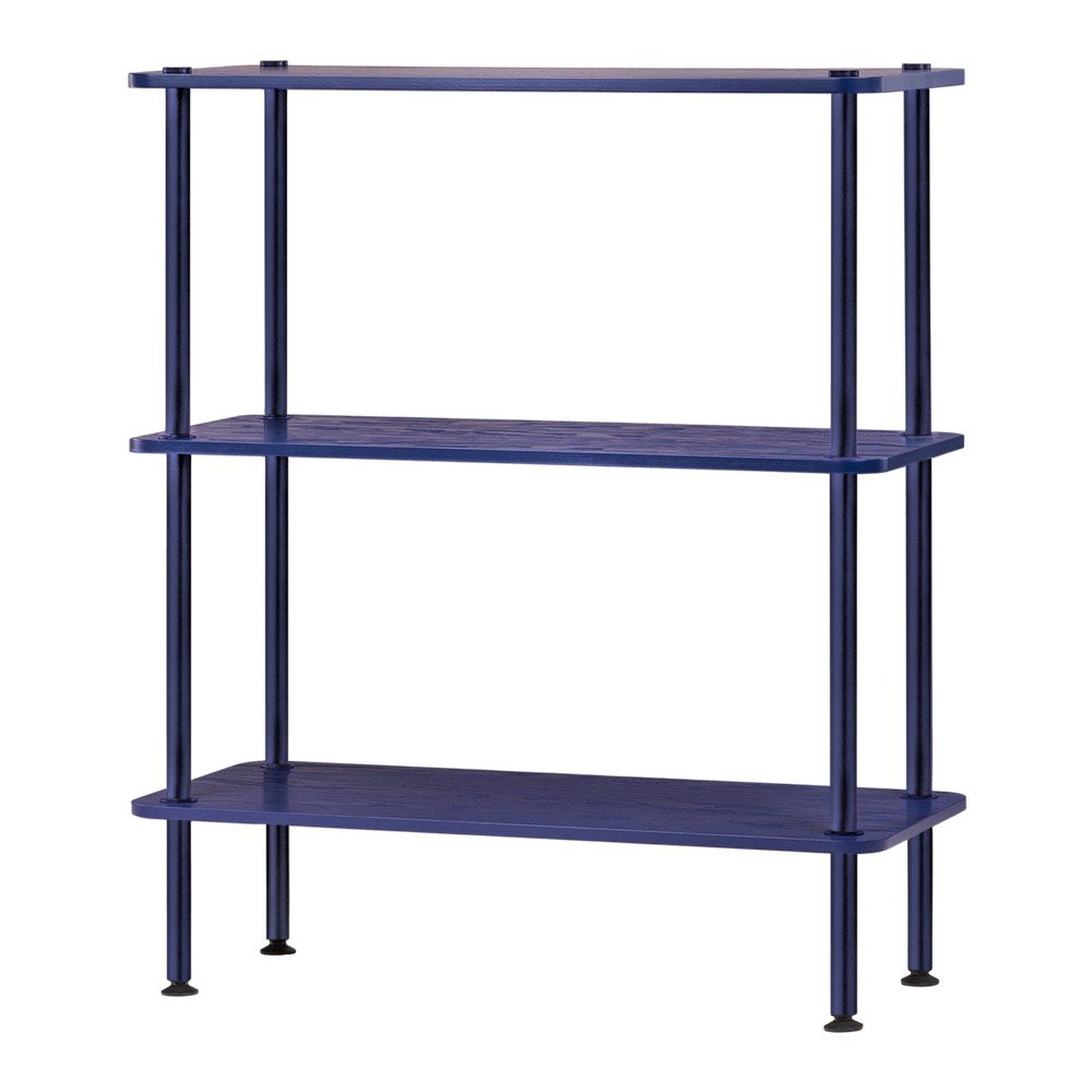 Modrý regál v dekore duba 80x90,5x35 cm Teidi – noo.ma