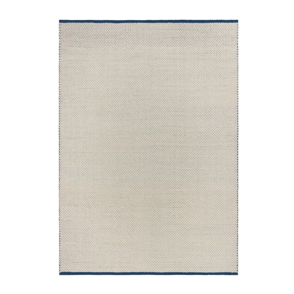 Modrý/béžový ručne tkaný vlnený koberec 200x300 cm Lenu – noo.ma