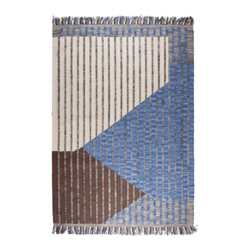 Modrý/hnedý bavlnený koberec 160x230 cm Hampton – Dutchbone
