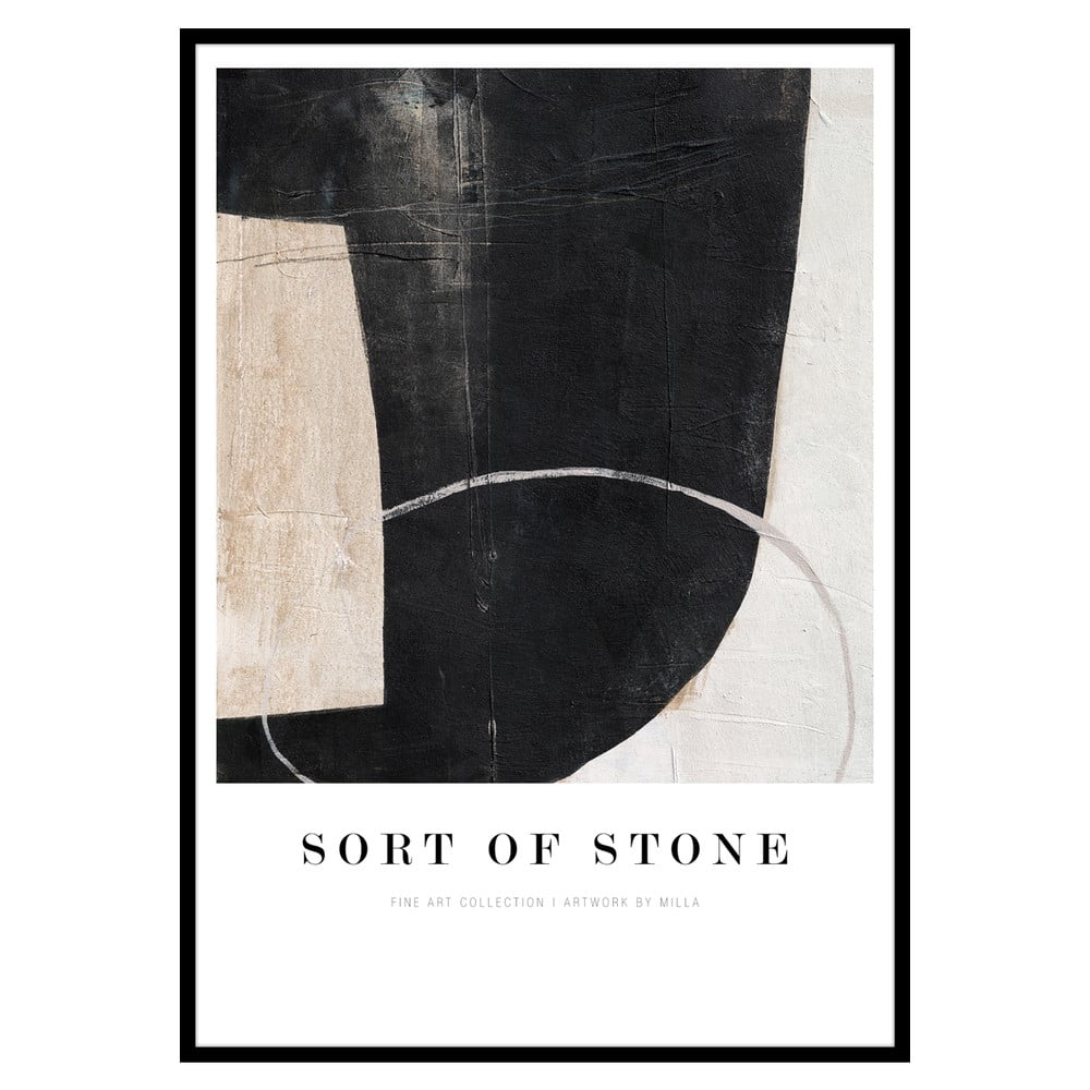 Obraz 52x72 cm Sort Of Stone   – Malerifabrikken