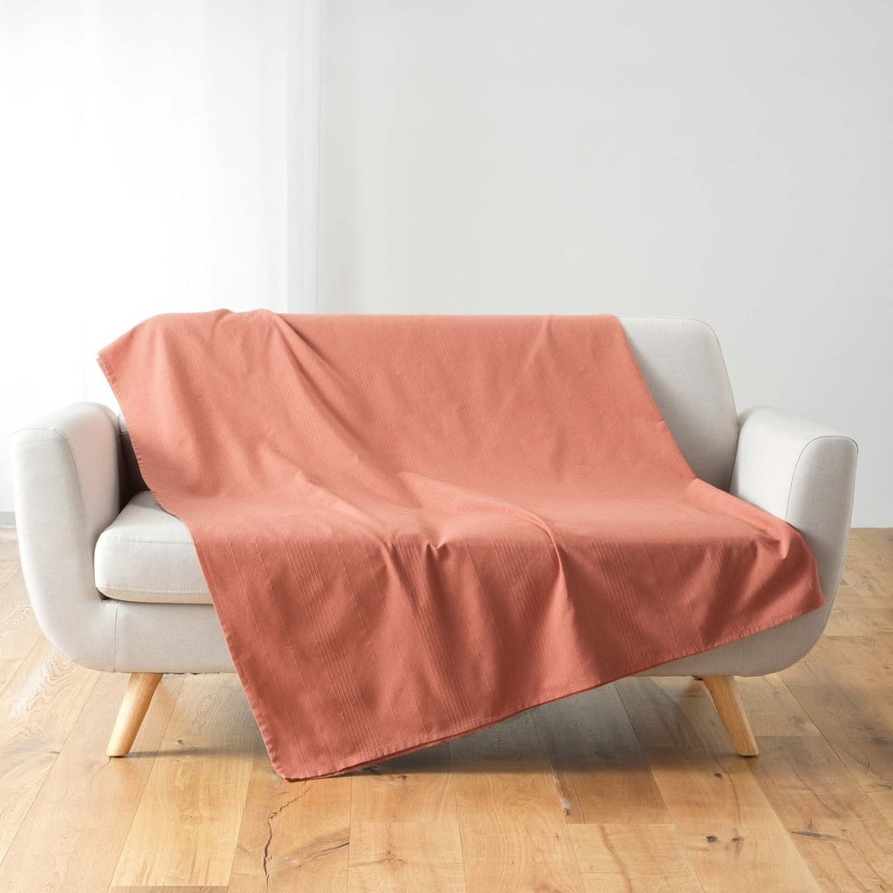 Pléd v tehlovej farbe 220x240 cm Lucile – douceur d'intérieur