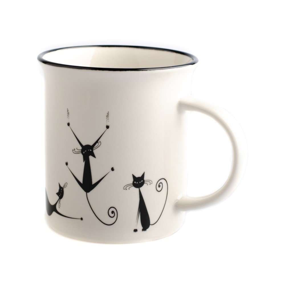 Porcelánový hrnček Dakls Cats Nero, 310 ml