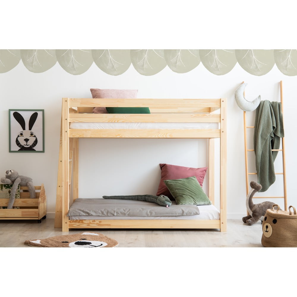 Poschodová detská posteľ z borovicového dreva 90x190 cm CLPB - Adeko