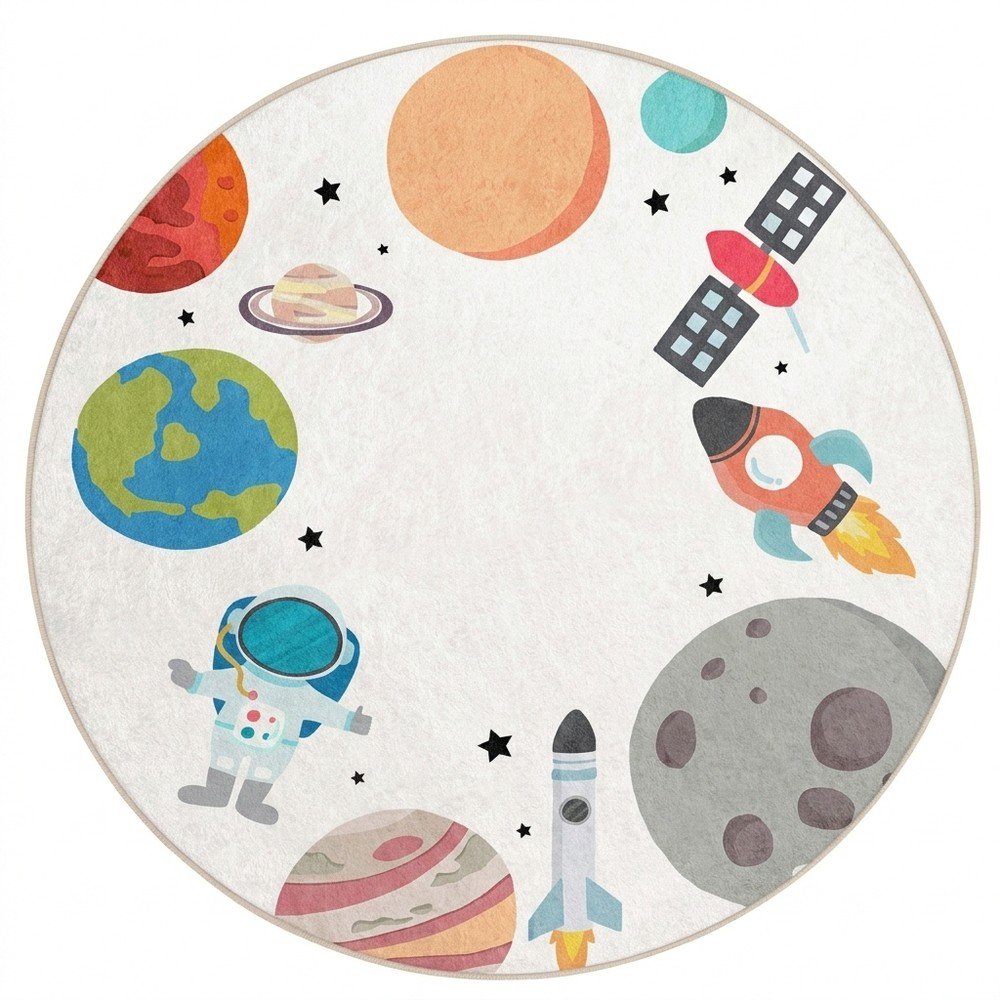 Prateľný detský hrací koberec ø150 cm Space Trip – Mila Home