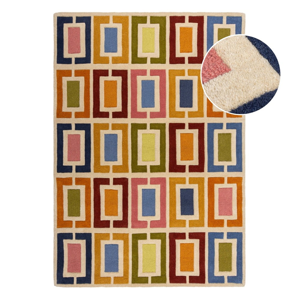 Ručne tkaný vlnený koberec 160x230 cm Retro Blocks – Flair Rugs