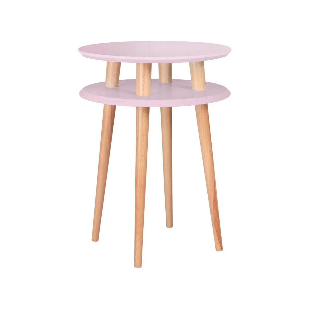 Ružový odkladací stolík Ragaba UFO, ⌀ 45 cm