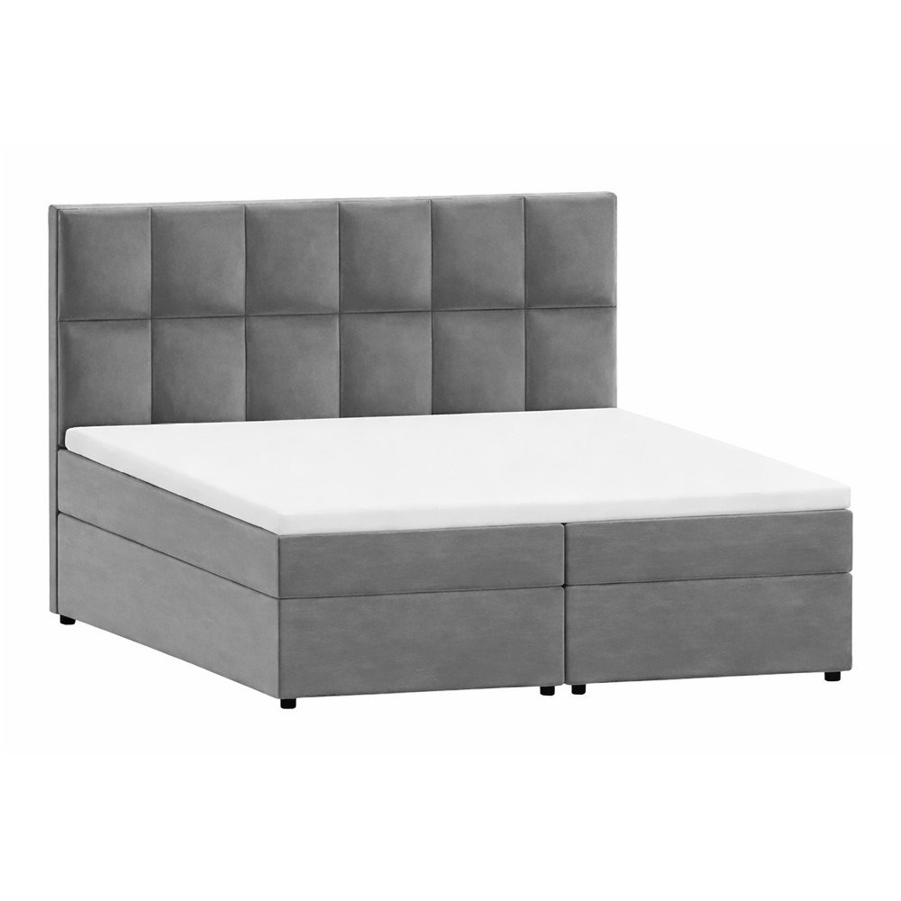 Sivá boxspring posteľ s úložným priestorom 140x200 cm Flip – Ropez