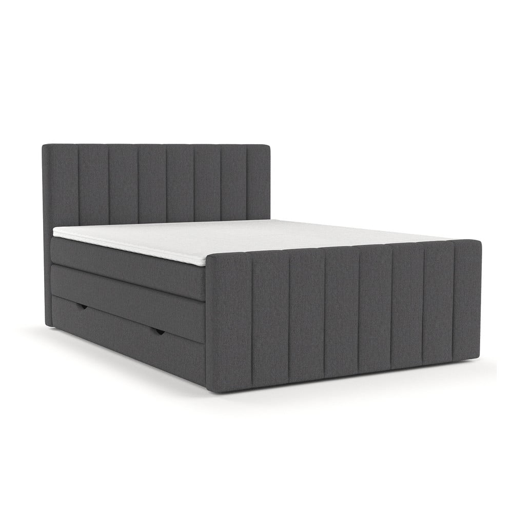 Sivá boxspring posteľ s úložným priestorom 180x200 cm Ruby – Maison de Rêve