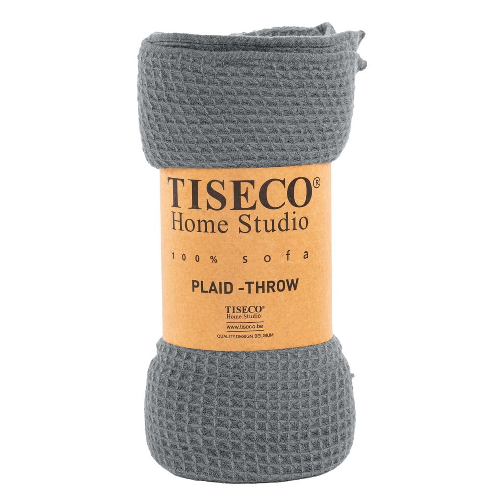 Sivá deka Tiseco Home Studio Mini Waffle, 130 x 170 cm