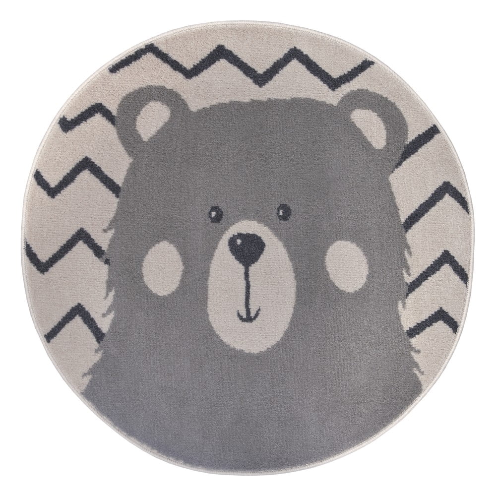 Sivý detský koberec ø 140 cm Bear – Hanse Home