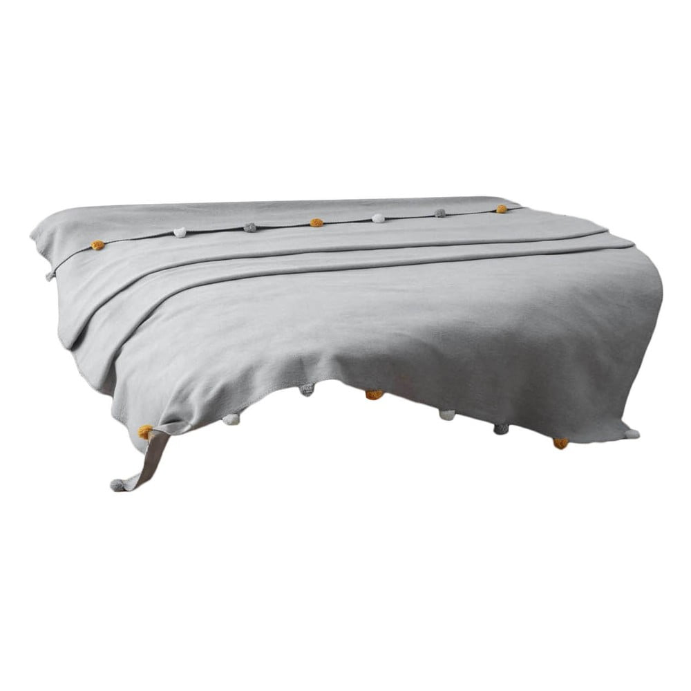 Sivý fleecový pléd 200x220 cm Pom Pom – Mijolnir