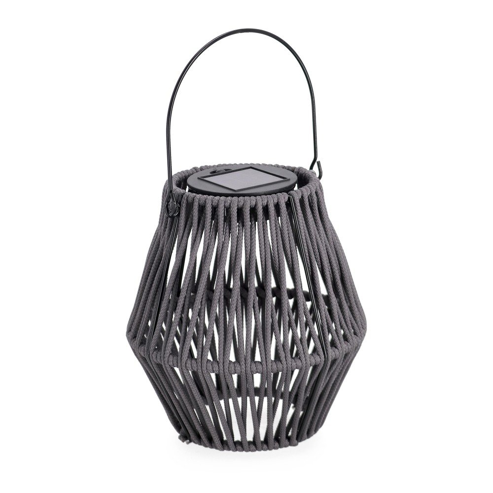 Sivý LED lampáš so solárnym panelom (výška  17 cm) Juny – Yes Everyday