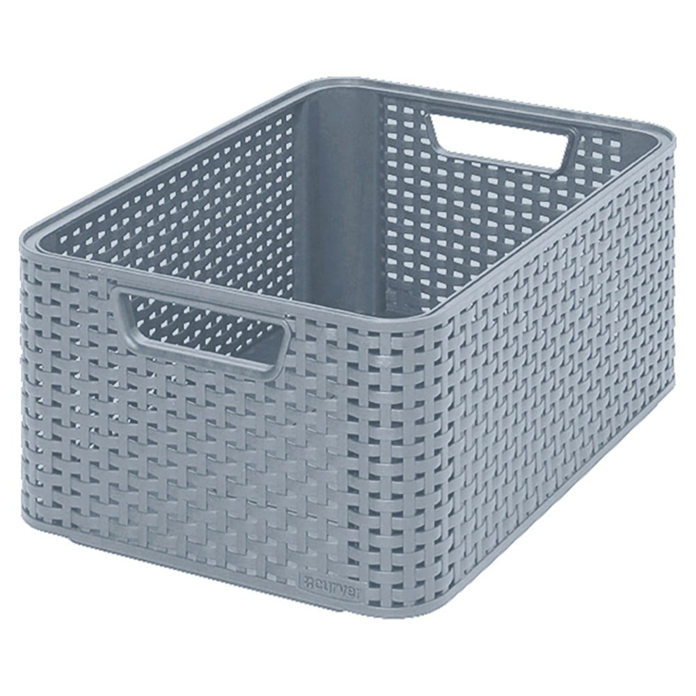 Sivý úložný košík Curver Style, 18 l