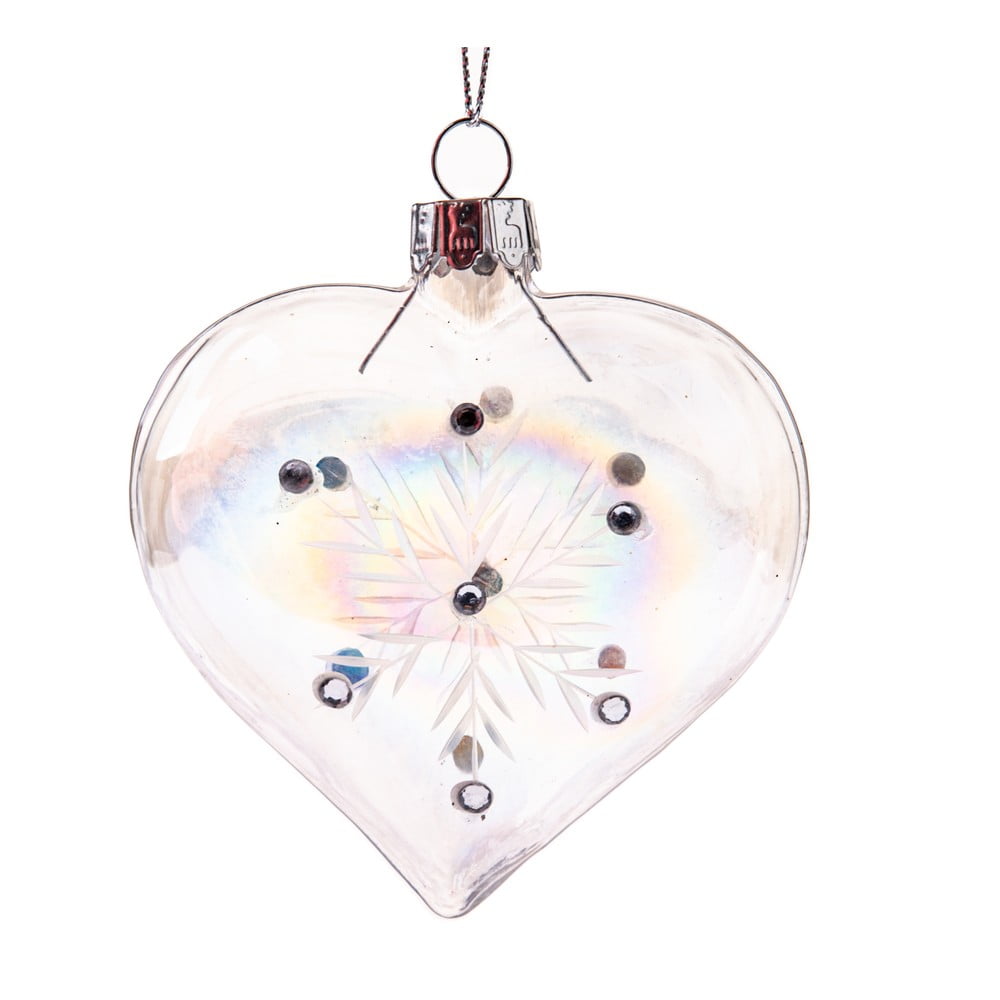 Sklenená vianočná ozdoba 8,5 cm Heart – Dakls