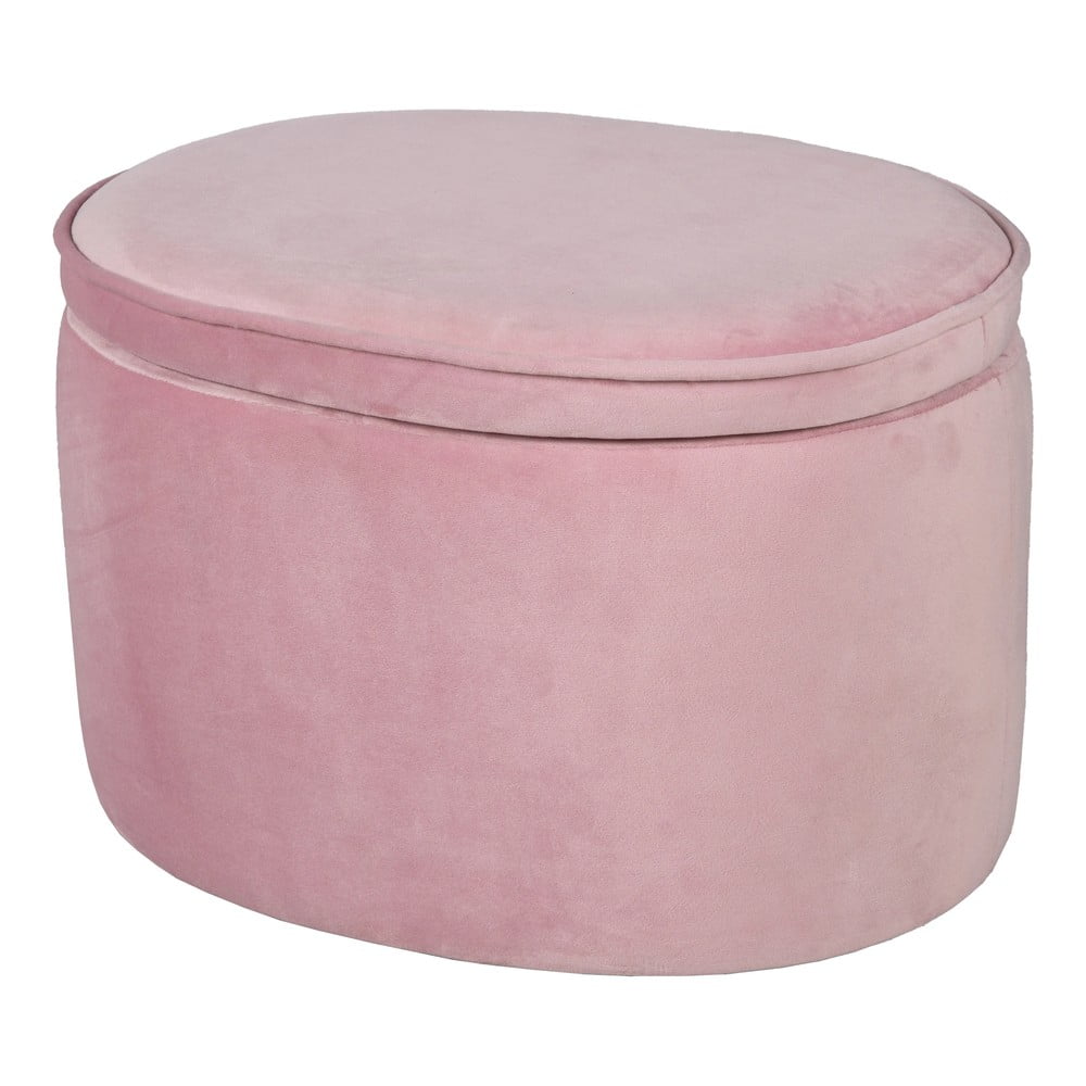 Svetloružový zamatový detský puf Lil Sofa – Roba