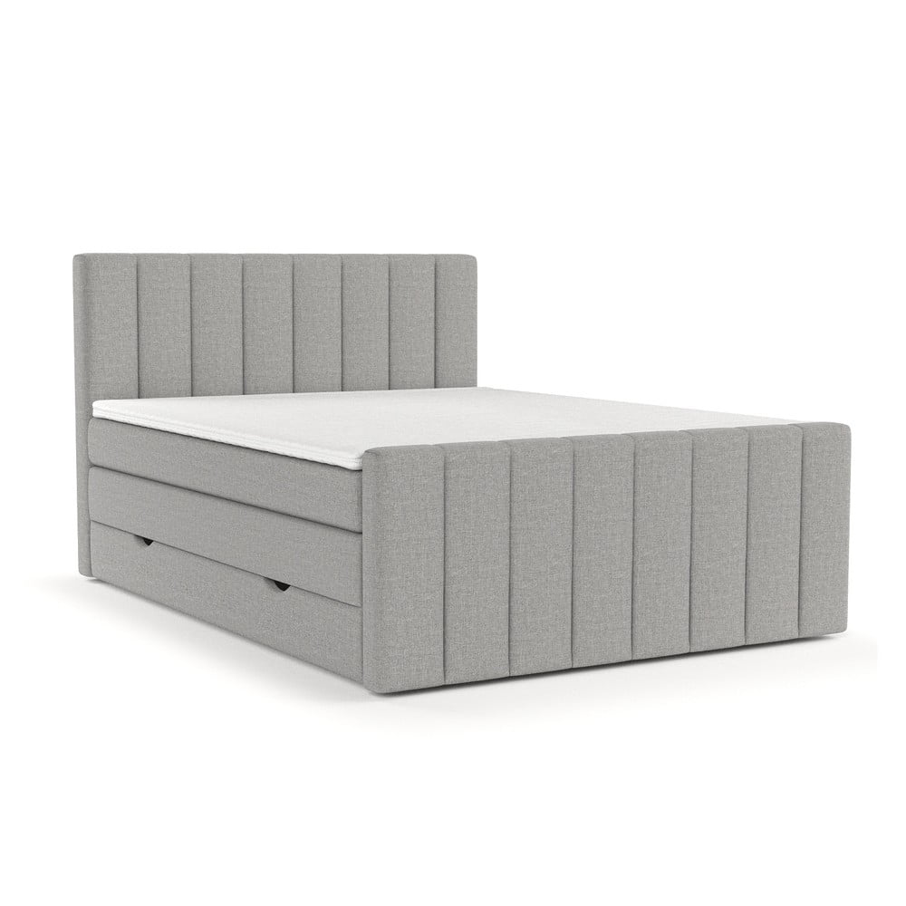 Svetlosivá boxspring posteľ s úložným priestorom 180x200 cm Ruby – Maison de Rêve