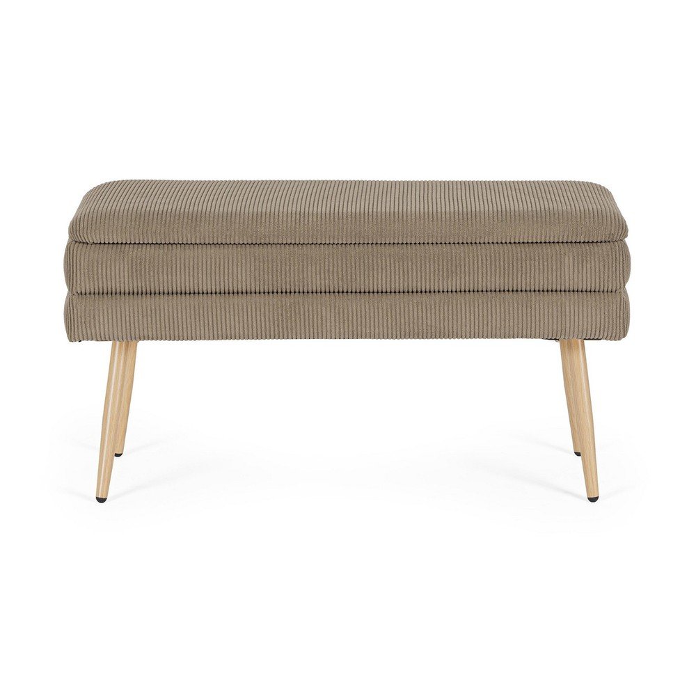 Taupe polstrovaná lavica Olga – Bizzotto