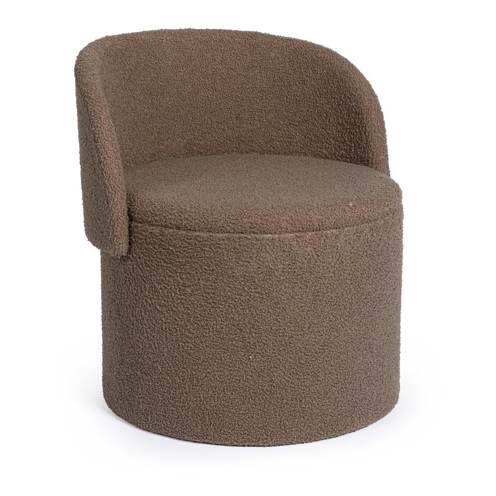 Taupe taburet z textílie buklé Anthea – Yes Everyday