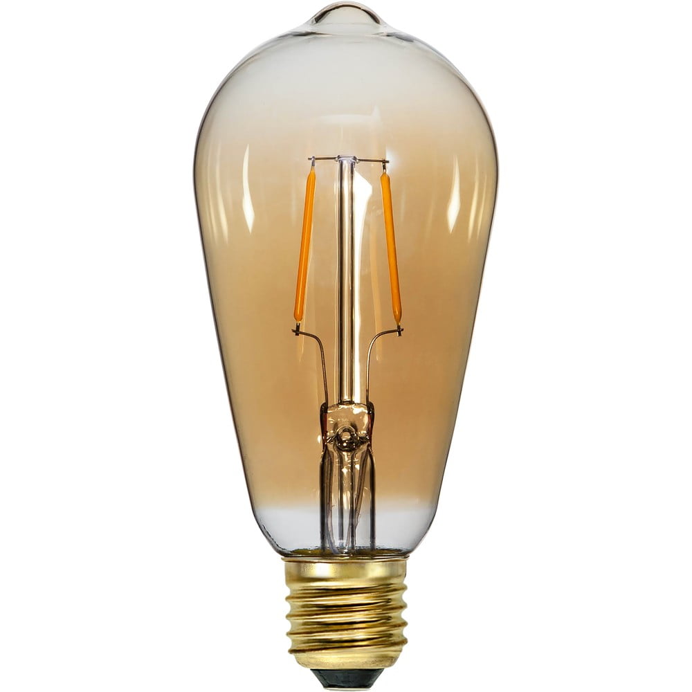 Teplá LED/filamentová žiarovka E27, 1 W Plain Amber – Star Trading