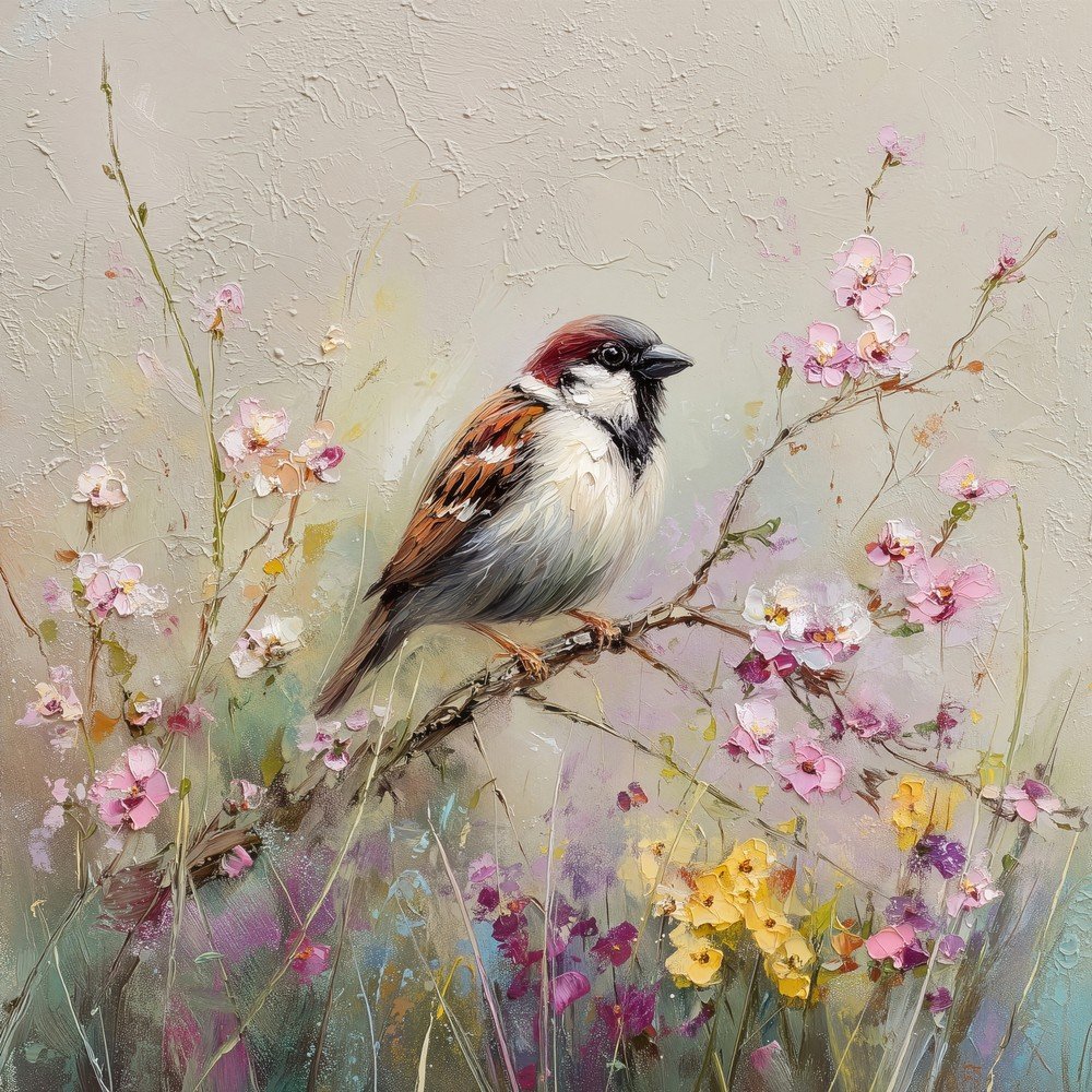 Tlačený obraz na plátne 32x32 cm Sparrow – Styler
