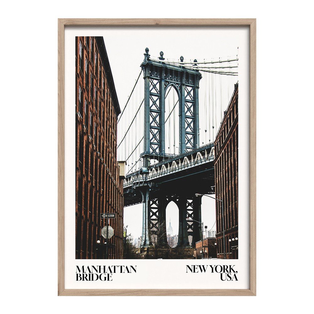Tlačený obraz s rámom 50x70 cm NY Bridge – Styler