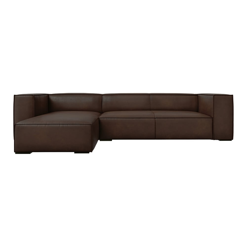 Tmavohnedá kožená rohová pohovka (ľavý roh) Madame - Windsor & Co Sofas