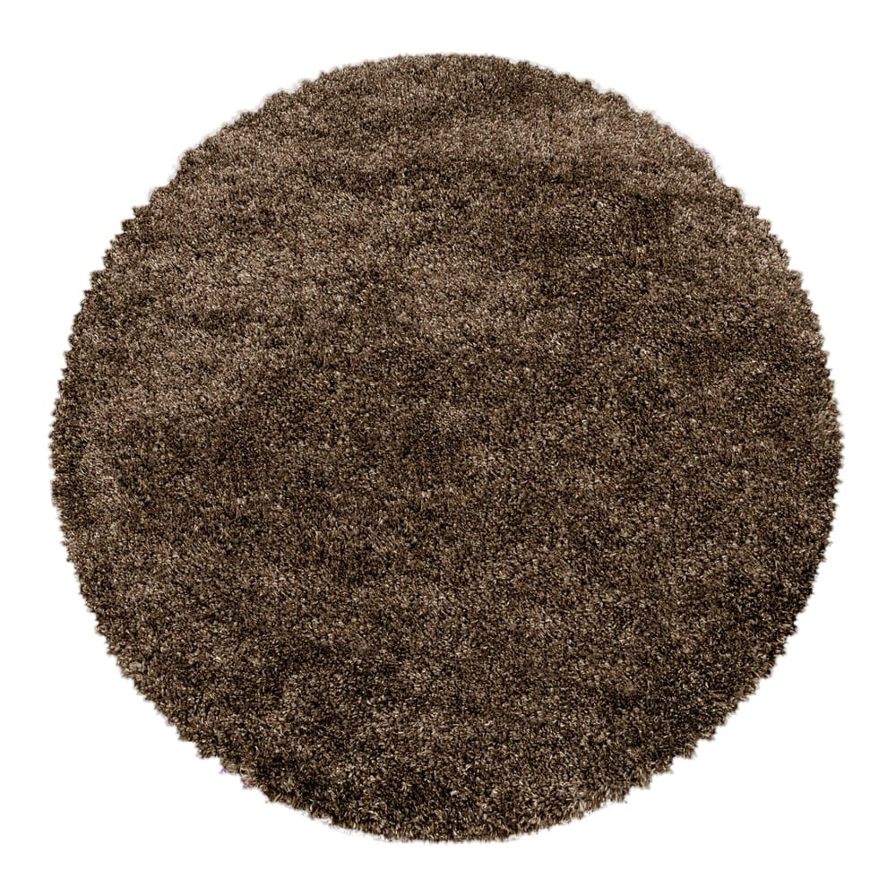 Tmavohnedý okrúhly koberec ø 120 cm Fluffy – Ayyildiz Carpets
