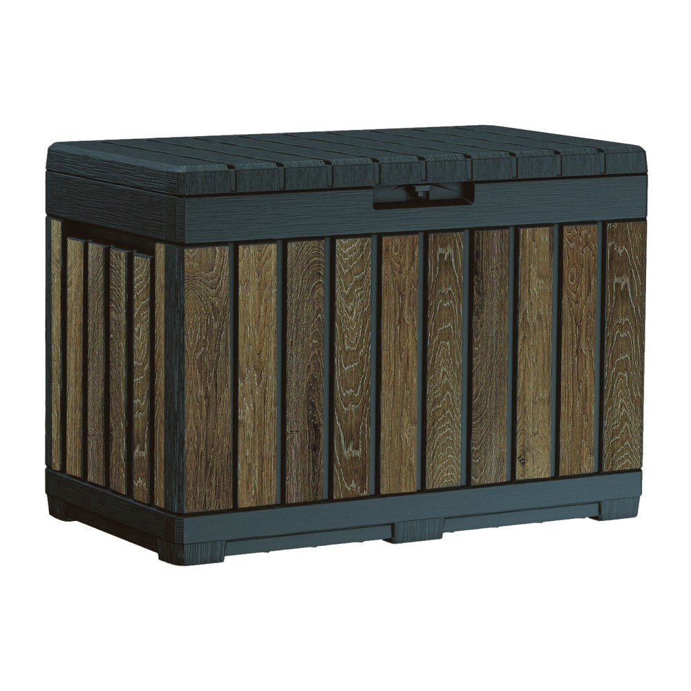Tmavohnedý plastový záhradný úložný box Deco – Keter