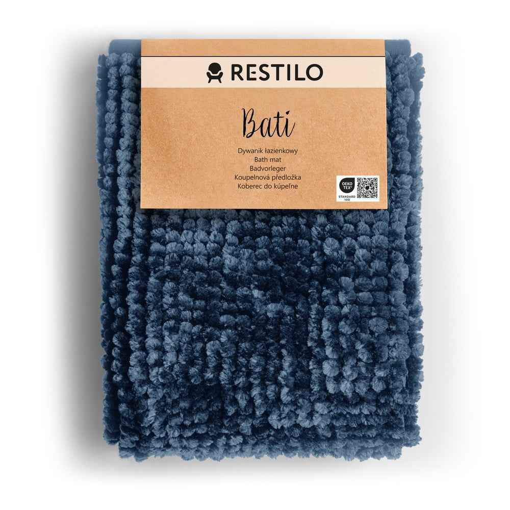 Tmavomodrá kúpeľňová predložka 60x90 cm Bati – Restilo