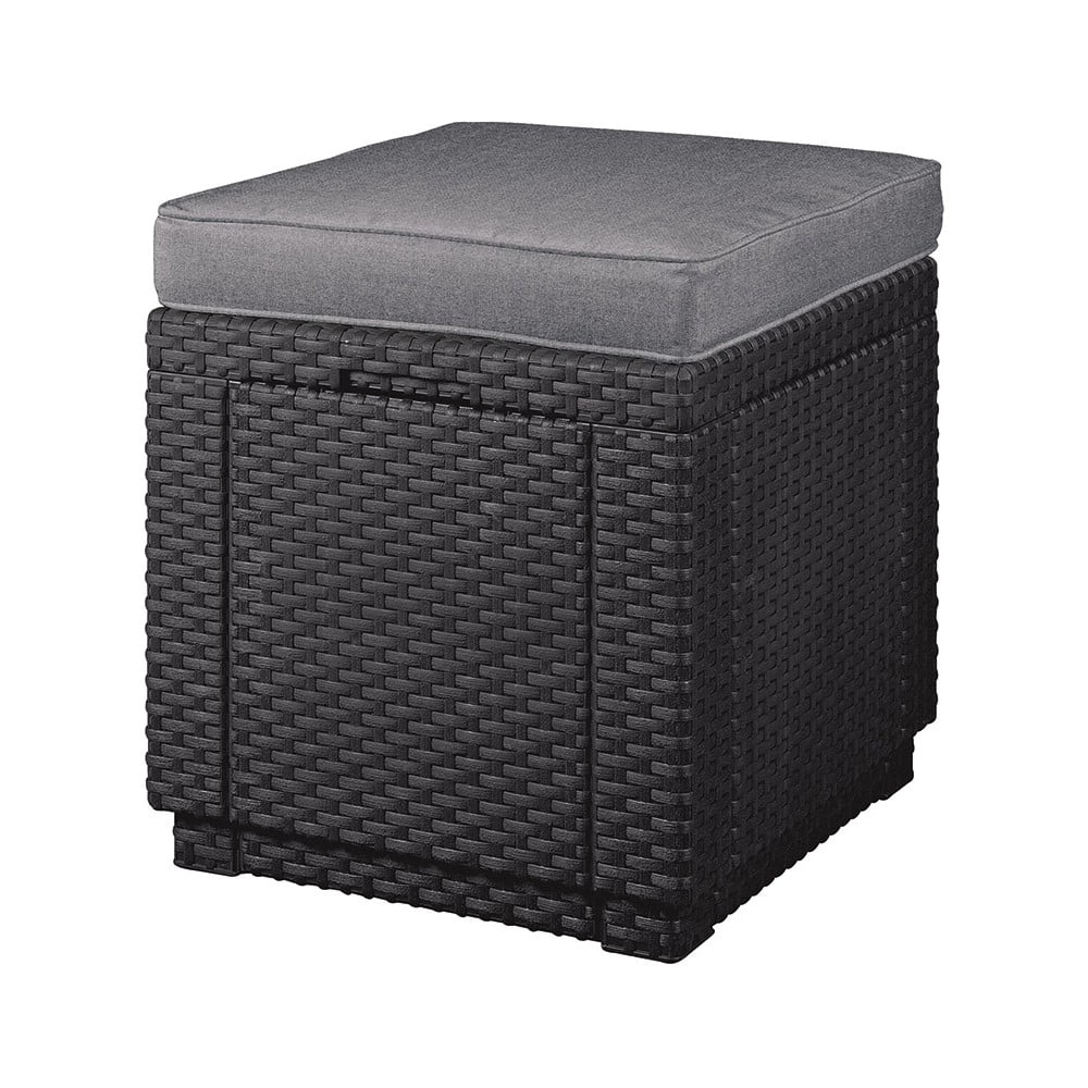Tmavosivý záhradný taburet Cube – Keter