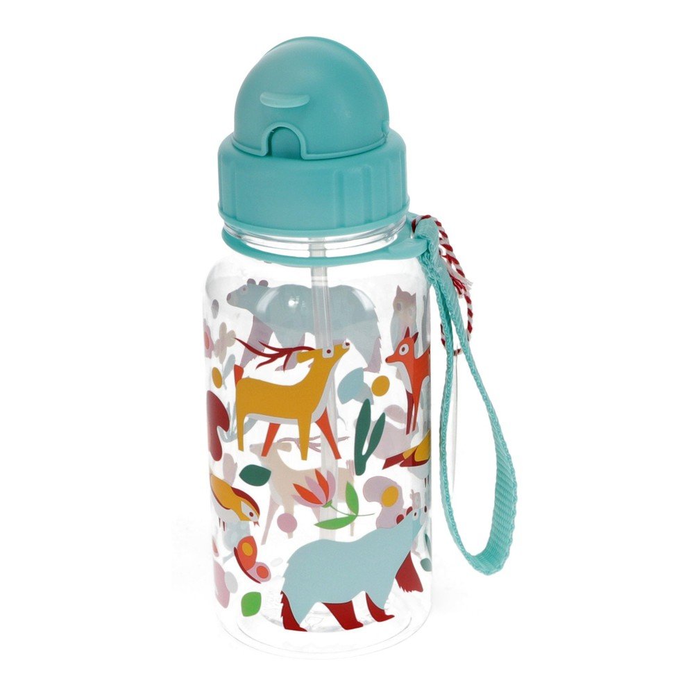 Tyrkysovomodrá tritanová detská fľaša 500 ml Woodland – Rex London