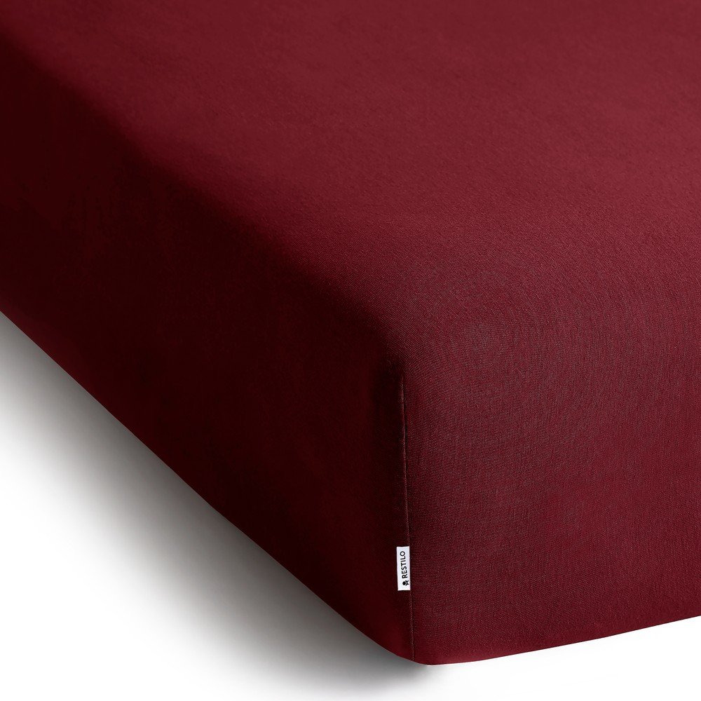 Vínová napínacia plachta jersey 140x200 cm Amber – Restilo