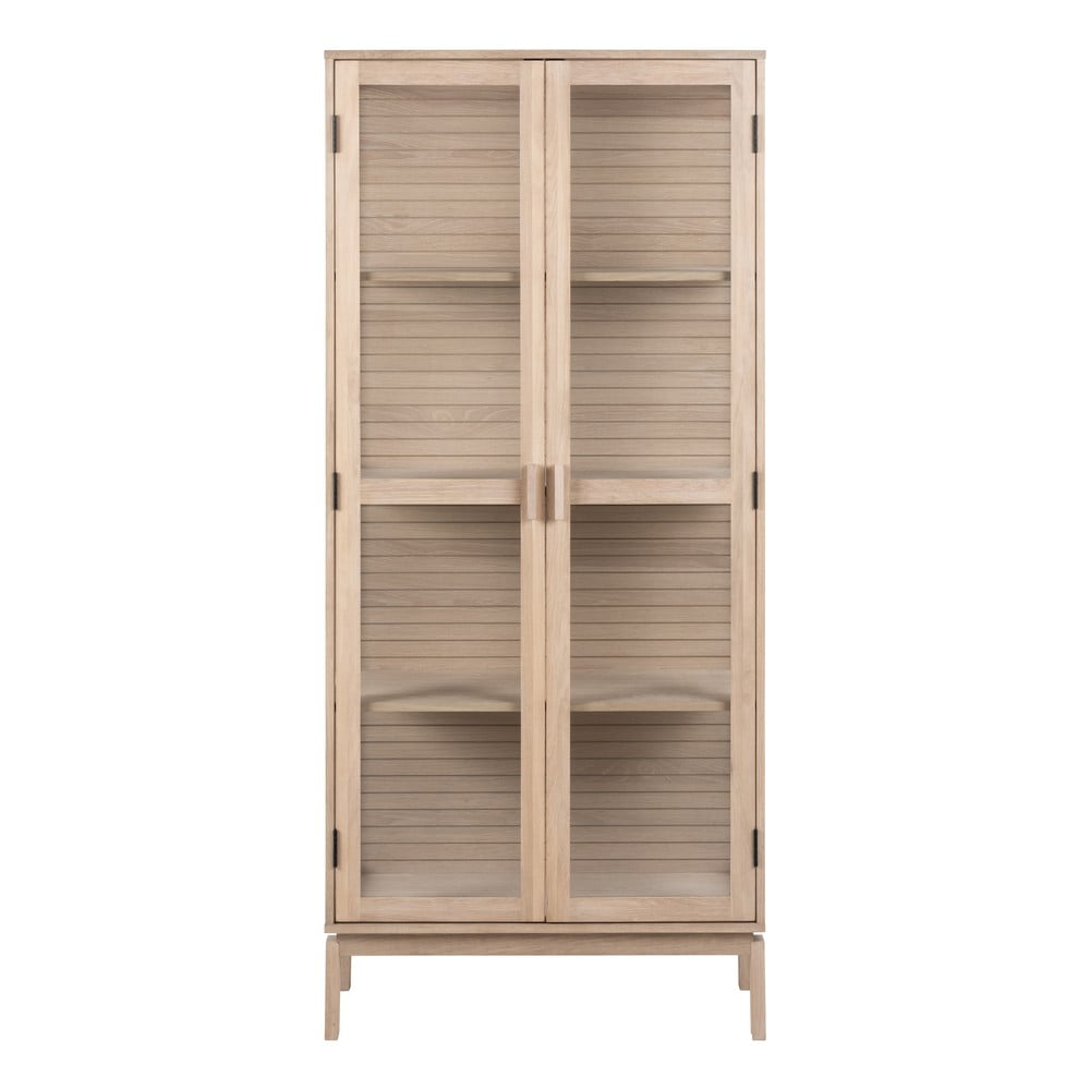 Vitrína v dekore duba v prírodnej farbe 80x180 cm Linley – Actona
