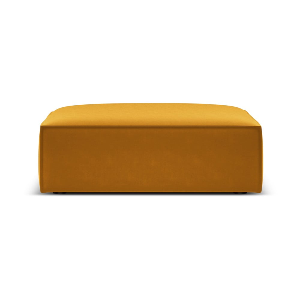 Zamatová podnožka v horčicovej farbe Vanda – Mazzini Sofas