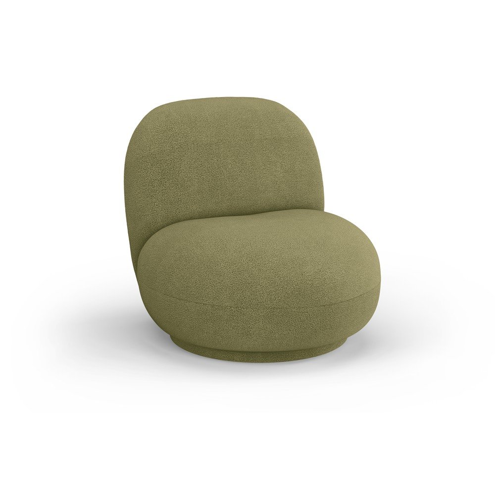 Zelené kreslo z textílie buklé Chuck – Micadoni Home