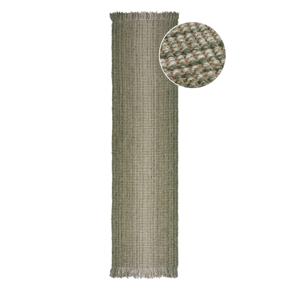 Zelený behúň 60x230 cm - Flair Rugs