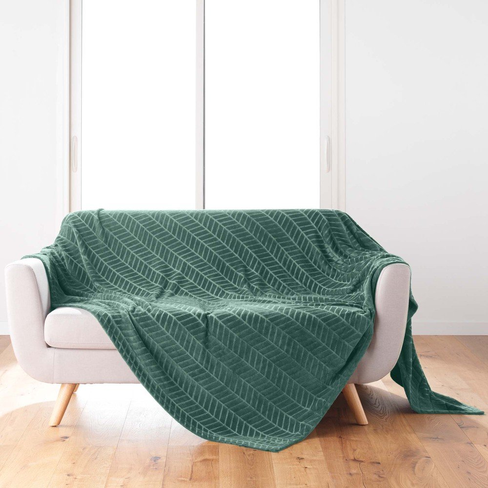 Zelený pléd z mikroflanelu 180x220 cm Arya – douceur d'intérieur