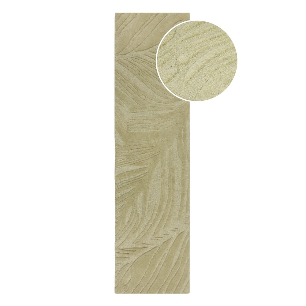 Zelený vlnený koberec behúň 60x230 cm Lino Leaf - Flair Rugs
