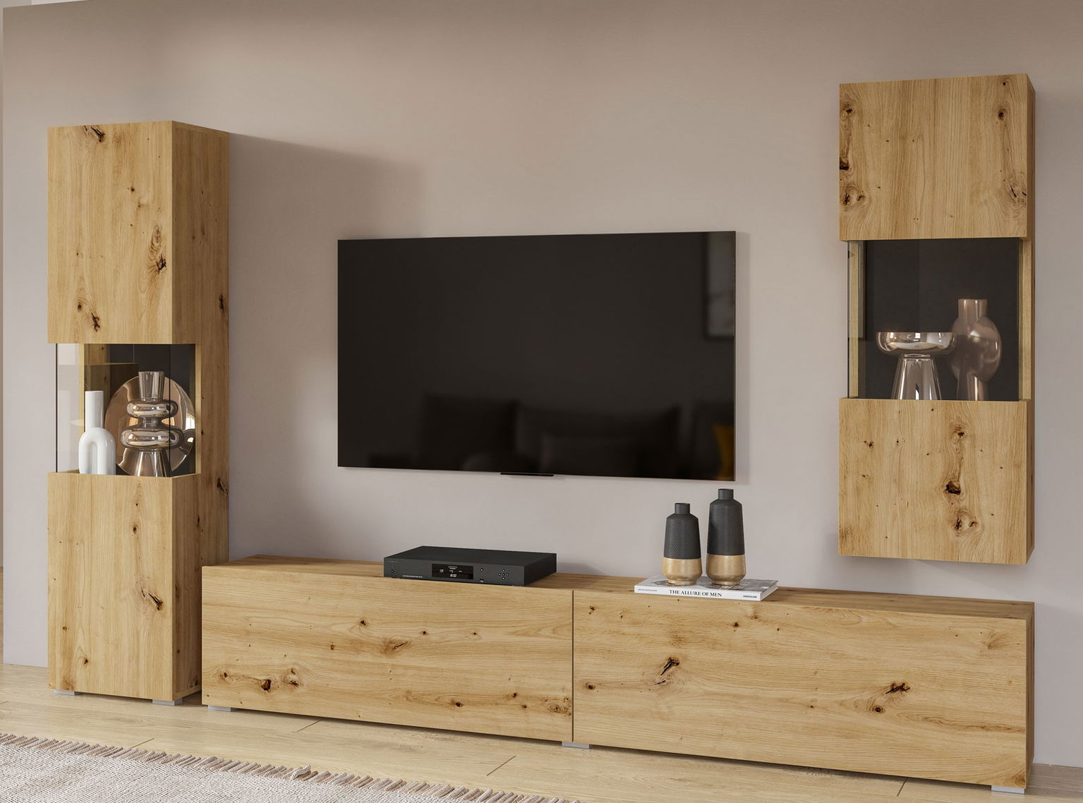 EMMA 10 moderná obývacia zostava dub artisan/ čierna