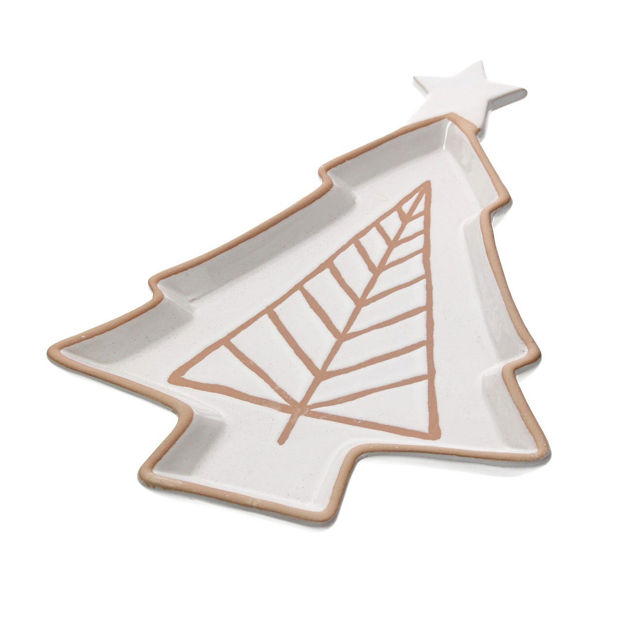 Kameninový tanier Beige Christmas Tree scandi – obrázok 2