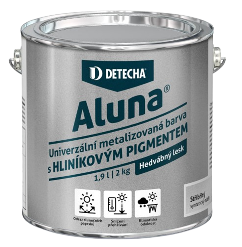 DETECHA ALUNA - Syntetická farba na kov s obsahom hliníka (metalická strieborná, 4 kg)