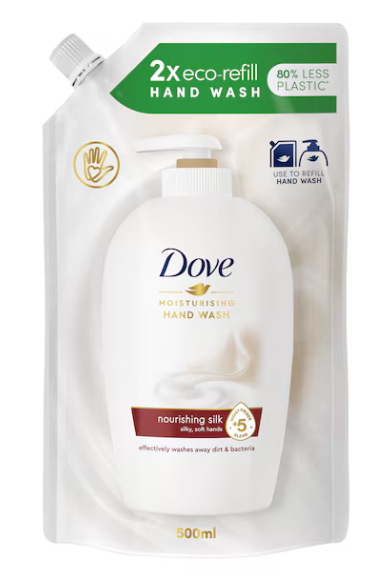DOVE SILK - Hodvábne tekuté mydlo 0,5 L (náhradná náplň)