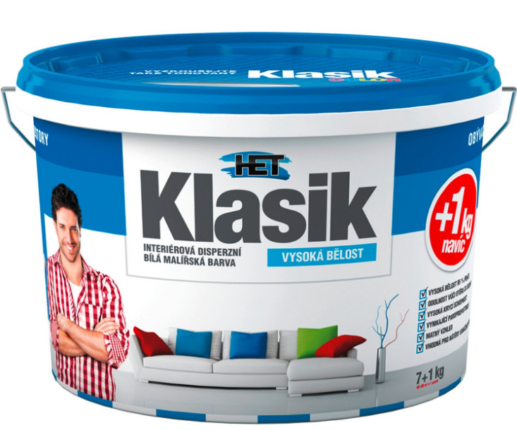 HET KLASIK Interiérová snehobiela farba 4 kg snehovobiela