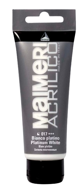 MAIMERI ACRILICO - Akrylové farby 017 - platinum white, 0,075 L