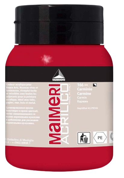 MAIMERI ACRILICO - Akrylové farby 166 - carmine, 0,5 L