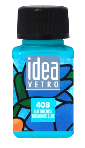 MAIMERI IDEA VETRO - Farby na sklo 408 - turquoise blue, 60 ml