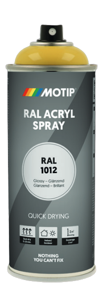 MOTIP INDUSTRIAL - Akrylová farba v spreji 400 ml ral 6019 - zelená pastelová