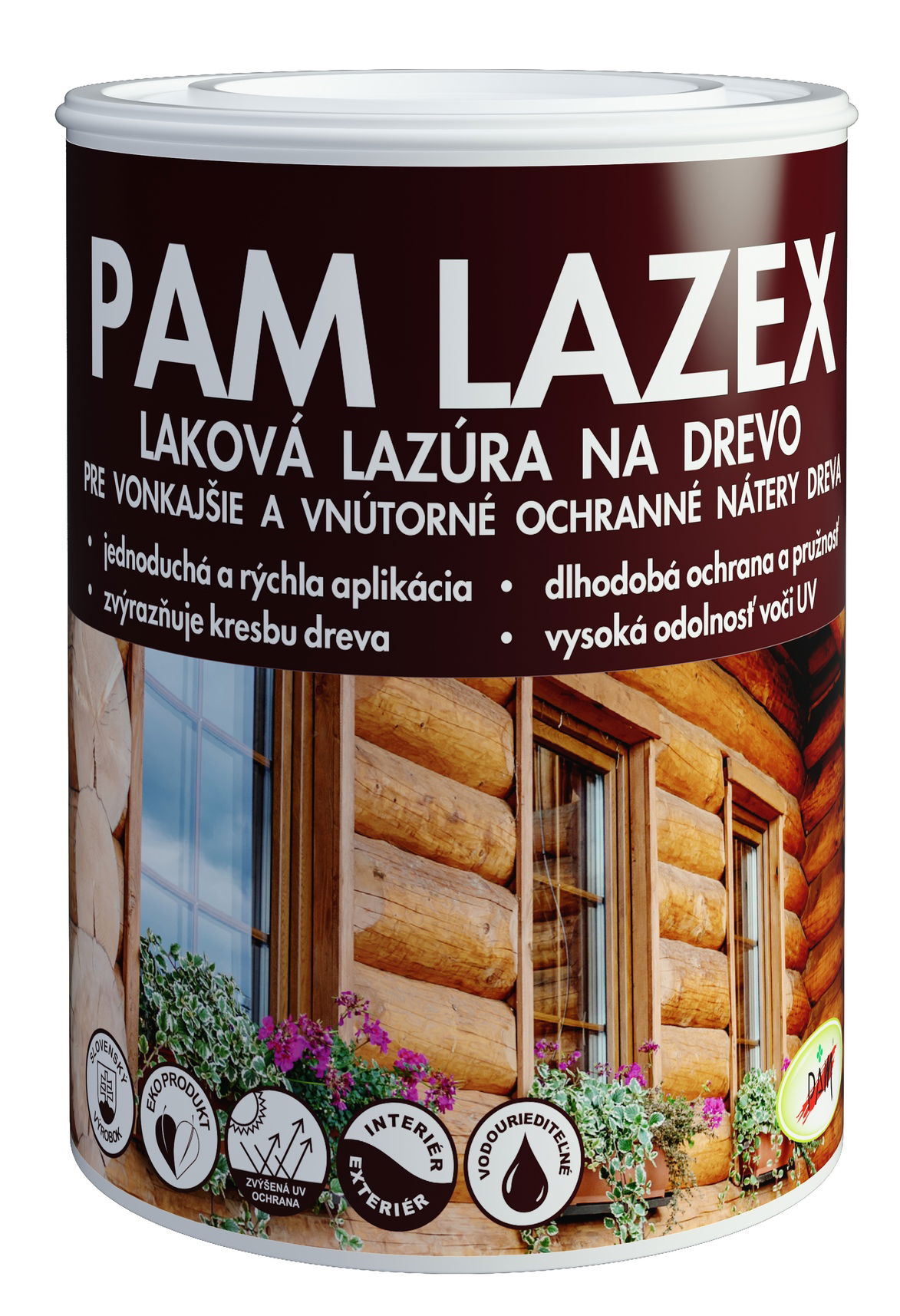 PAM Lazex - Vysokokvalitná hrubovrstvá lazúra dub tmavý 3 l